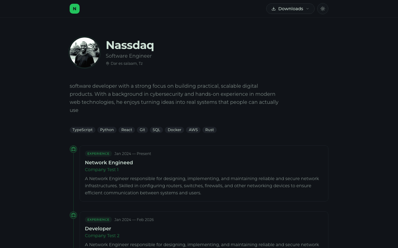 Example portfolio built with Galacha